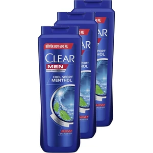 Men Cool Sport Menthol Erkek Şampuan 600 ml 3'lü Set