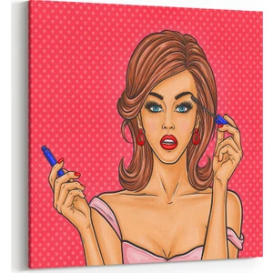 PopArt Makyaj Yapan Kadın Tablosu