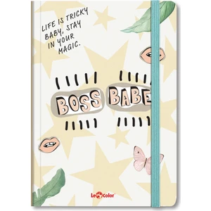 Le Color Boss Babe Sert Kapak Lastikli Çizgili Defter 80 gr 17 x 24 cm