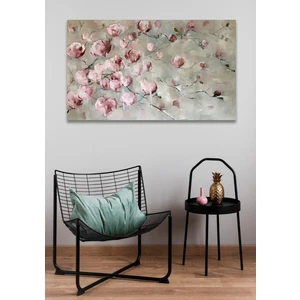Hediyeler Kapında  Pembe Çiçek Duvar Kanvas Tablo 50 x 70 cm