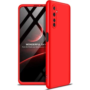 Realme 6 Pro Kılıf 3 Parça 360 Soft Hard Koruma Ays Kırmızı