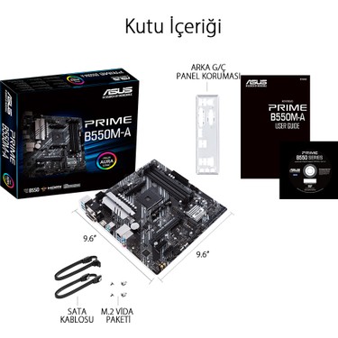 Asus Prıme B550M-A Amd B550 Am4 DDR4 4400 Hdmı Dvı Vga Çift Fiyatı
