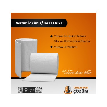 Izolasyon Cozum Seramik Yunu Seramik Battaniye 25 Mm 96 Kg Fiyati