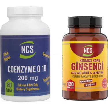 Ncs Coenzyme Q10 200 mg 180 Tablet Kırmızı Ginseng 120