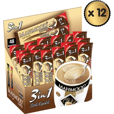 Mahmood Coffee 3ü1 Arada Sütlü Köpüklü 48 Adet x 12 Paket -1