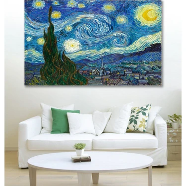 Hediyeler Kapında 100 x 140 Van Gogh Yıldızlı Gece Duvar Kanvas