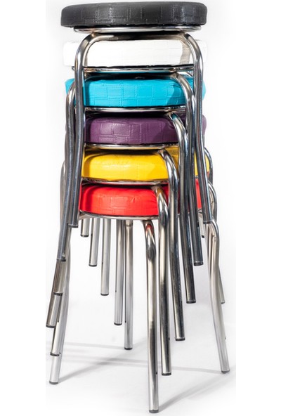 Ekip Shop Tabure Mutfak Sandalyesi 6 Adet Renkli