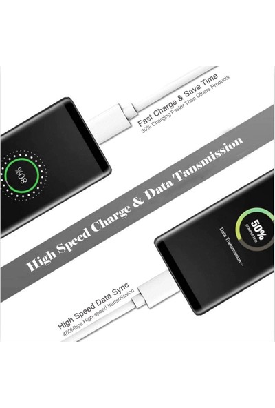 Ats Samsung Galaxy Micro USB 2.4A Hızlı Şarj Kablosu ve Data Kablosu 1 mt