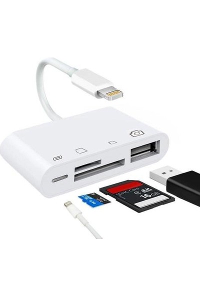 Mobitell 4in1 Lightning To USB Type C Micro Sd Tf Kart Okuyucu
