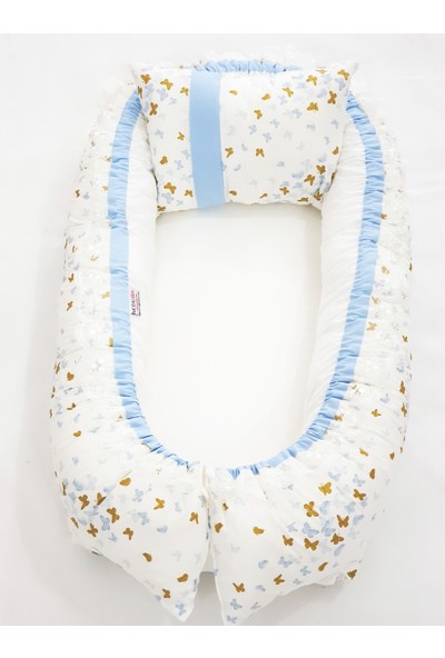 Modastra Glitter Mavi + Beyaz Kelebek Desen Babynest