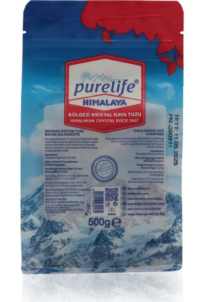 Purelife Himalaya Tuzu - Granül Kristal Kaya Tuzu Pembe 500g