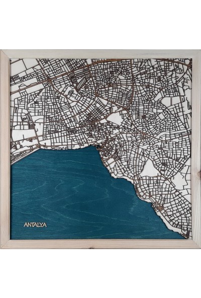 Zmap Design Özel Tasarım Antalya Ahşap Şehir Haritası