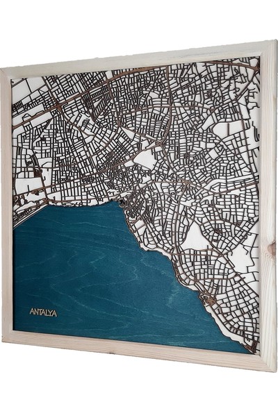 Zmap Design Özel Tasarım Antalya Ahşap Şehir Haritası