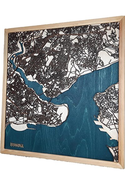 Zmap Design Özel Tasarım Istanbul Ahşap Şehir Haritası