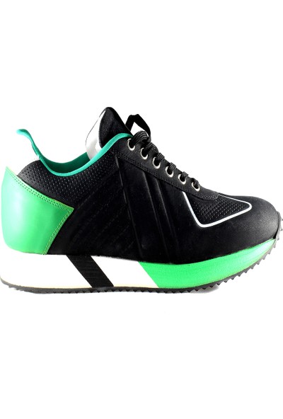 Cesare Paciotti Erkek Spor Ayakkabı Siyah Yeşil IU1FNB