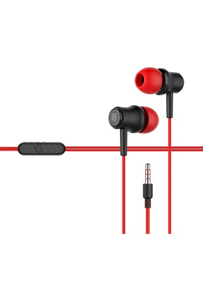 Intouch Stereo 3.5mm jak Girişli Kablolu Kulaklık, Kırmızı