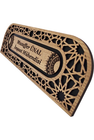 Desen Sanat V.2 İsme Özel Ahşap Masaüstü İsimlik Keçe