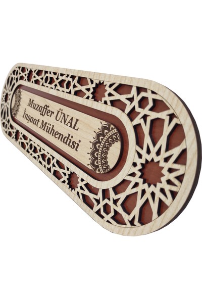 Desen Sanat V.3 İsme Özel Ahşap Masaüstü İsimlik Akçaağaç