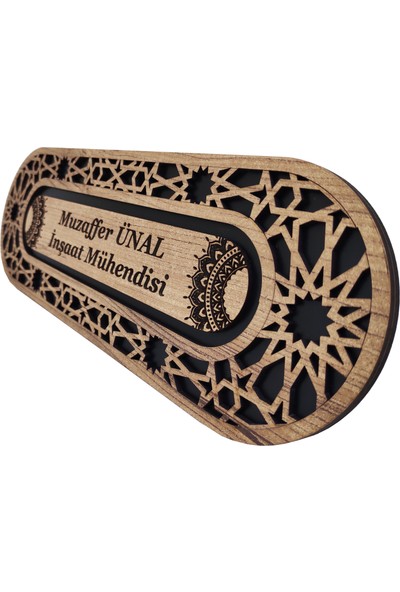 Desen Sanat V.3 İsme Özel Ahşap Masaüstü İsimlik Keçe