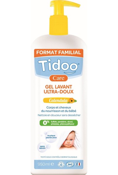 Tidoo Organik Aynı Sefa Kadife Çiçeği ve Aloe Vera Özlü Bebek Saç ve Vücut Şampuanı 950 ml