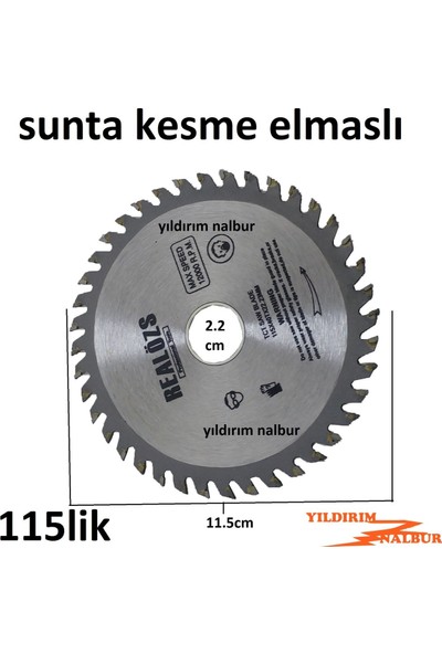 Yıldırım Sunta Kesme Elmaslı 115Lik Daire Testere Odun Kesme Ağaç Kesme Testere