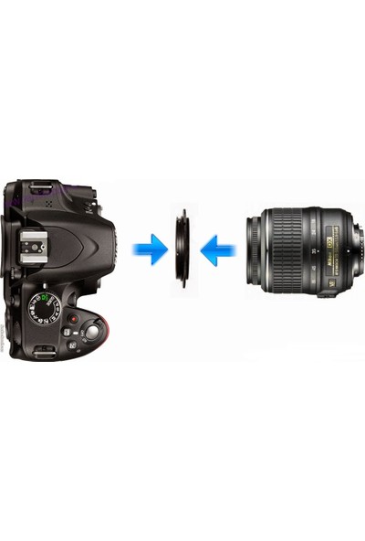Tianya Canon 50 mm F1.8 Stm Lens İçin 49 mm Makro Ters Adaptör - Metal Malzeme