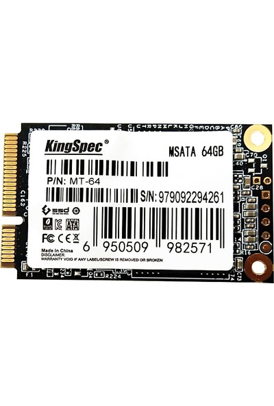 Kingspec Msata Mini PCI-E 64GB (Yurt Dışından)