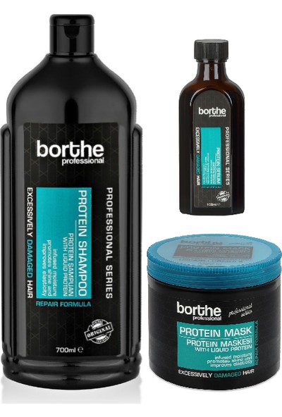 Borthe Protein Saç Bakım Seti Şampuan + Maske + Serum