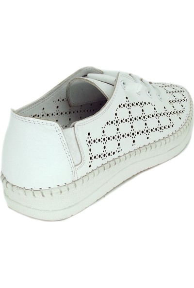 Trendyshose 100100142 Deri Rahat Kadın Ayakkabı Beyaz