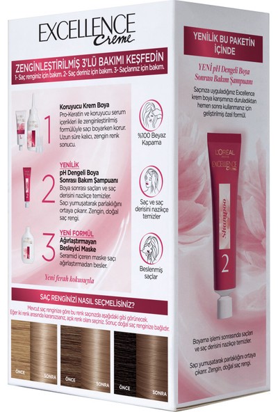 L'Oréal Paris Excellence Creme Saç Boyası - 8.1 Küllü Koyu Sarı
