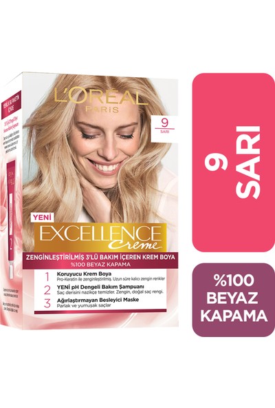L'Oréal Paris Excellence Creme Saç Boyası 9 Sarı