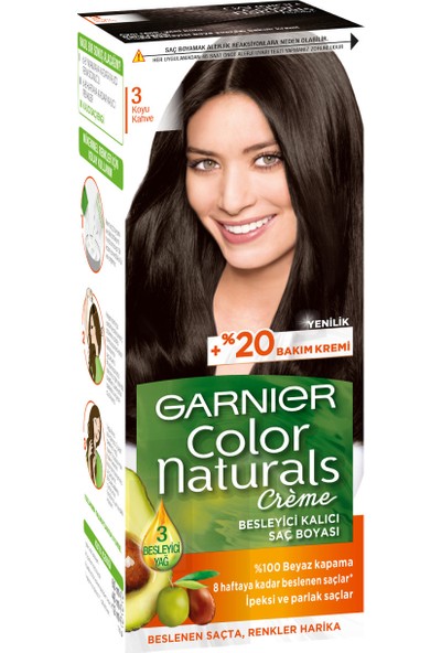 Garnier Color Naturals 3/0 - Koyu Kahve Saç Boyası