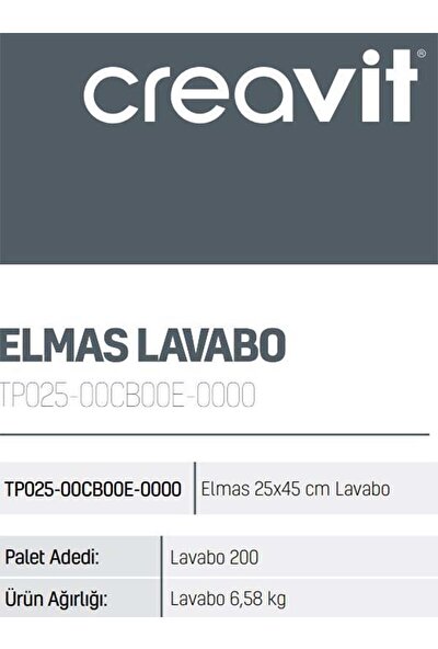 Creavit TP025 Elmas 25 x 45 cm Lavabo