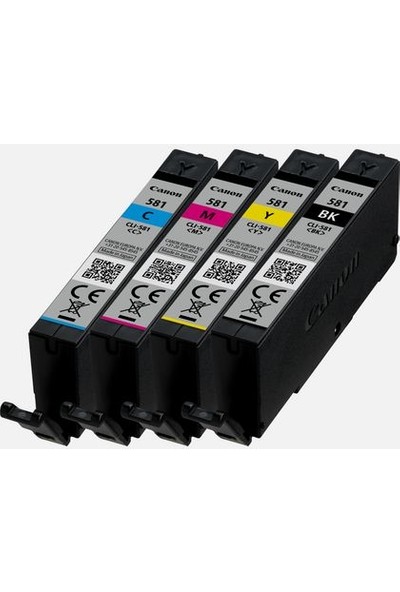 Canon CLI-581 Bk / C / M / Y Mürekkep Kartuş Set Renkli