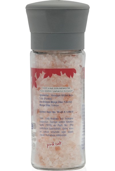 Purelife Himalaya Tuzu - SET - Granül Kristal Kaya Tuzu Pembe 500g + Seramik Değirmenli 120g