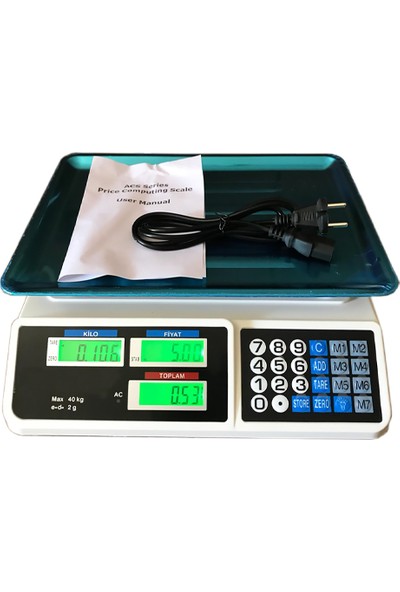 Bydiz Royal Scale Tartı Maksimum Çift Ekran Dijital Elektronik Terazi Bakkal Manav Pazarcı Mutfak 40 kg 2 Gram Hassasiyetli