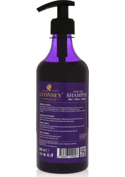 Lyonsey Silver Gümüş Mor Şampuan 400 ml 2 Adet