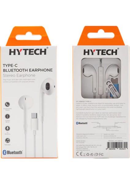 HY-XBK53 Type-C Konnektörlü Bluetooth Kulaklık - Beyaz