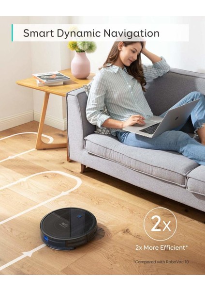 Eufy RoboVac G10 Mop Hybrid - Wi-Fi Uygulama Destekli - HEPA Filtreli Yüksek Emişli Akıllı Robot Süpürge (Anker Türkiye Garantili)