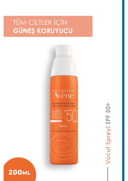 Spf 50 Faktör 200 ml Tüm Cilt Tipleri için Sprey Güneş Kremi