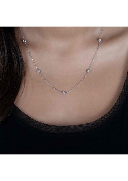Sıralı Tasarım Gümüş Kadın Kolye