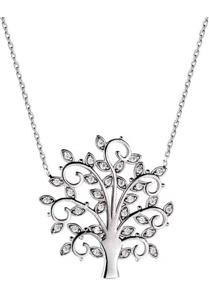 Hayat Ağacı Tasarım Gümüş Kadın Kolye