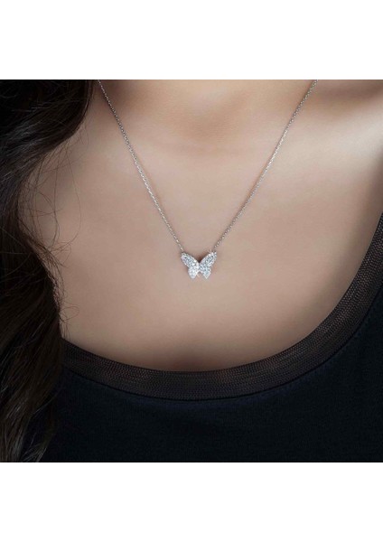 Kelebek Tasarım Gümüş Kadın Kolye fiyatları