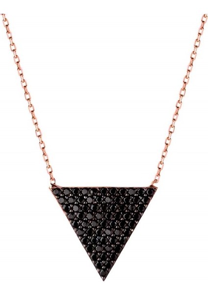 Üçgen Tasarım Gümüş Kadın Kolye