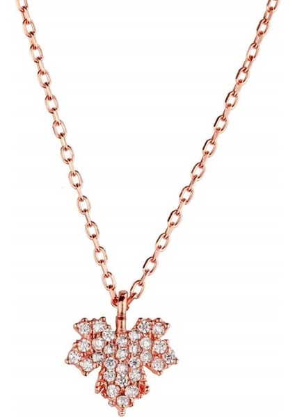 Çınar Yaprağı Tasarım Gümüş Kadın Kolye