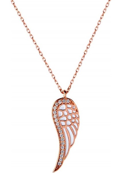 Melek Kanadı Tasarım Gümüş Kadın Kolye