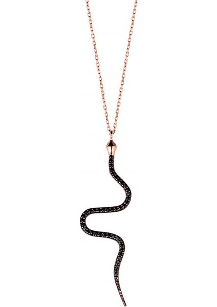 Yılan Figürlü Tasarım Gümüş Kadın Kolye