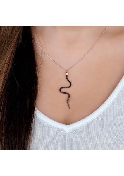 Yılan Figürlü Tasarım Gümüş Kadın Kolye fiyatları