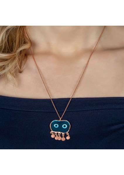 Süryani Göz Tasarım Gümüş Kadın Kolye