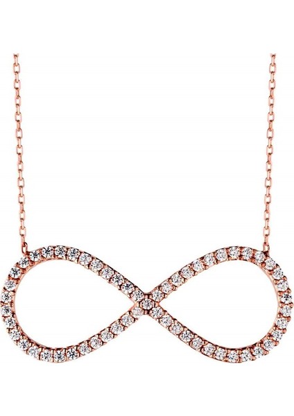 Sonsuzluk Tasarım Gümüş Kadın Kolye (Büyük Boy)